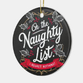 Rustikales Chalkboard "On the Naughty List". Chris Keramik Ornament (Links)