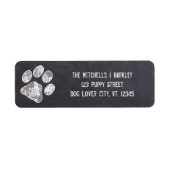Rustikales Chalkboard-Paw-Rücksendezeichen (Vorne)
