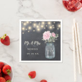 Rustikales Chalkboard Peony Floral Mason Jar | Hoc Serviette (Beispiel)