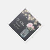 Rustikales Chalkboard Peony Floral Mason Jar | Hoc Serviette (Ecke)