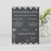 Rustikales Chalkboard Probe Dinner Einladung (Stehend Vorderseite)