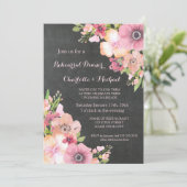 Rustikales Chalkboard Rosa Probe Abendessen Einladung (Stehend Vorderseite)