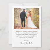 Rustikales Chalkboard Script 6 Foto Collage Weddin Dankeskarte (Rückseite)