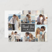 Rustikales Chalkboard Script 6 Foto Collage Weddin Dankeskarte (Vorne/Hinten)