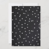 Rustikales Chalkboard Silver Balloons 90. Geburtst Einladung (Rückseite)