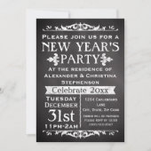 Rustikales Chalkboard Slate Silvester Party Einladung (Vorderseite)