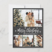 Rustikales Chalkboard Snowflake 4 Foto Weihnachten (Vorderseite)