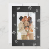 Rustikales Chalkboard Snowflake Foto Weihnachts-Pa Einladung (Rückseite)