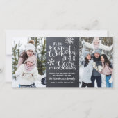 Rustikales Chalkboard Snowflake Frohe Weihnachten Karte (Vorderseite)