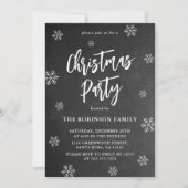 Rustikales Chalkboard Snowflake Weihnachts-Party Einladung (Vorderseite)