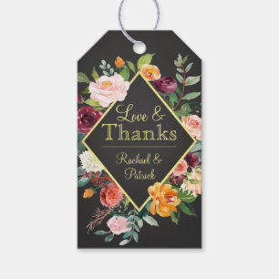Rustikales Chalkboard und florales Dankeschön Geschenkanhänger