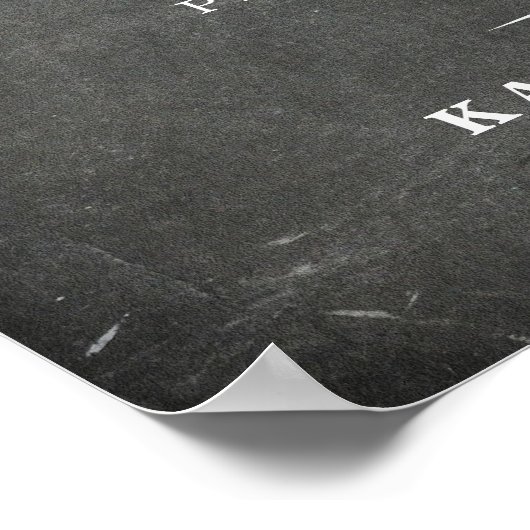 Rustikales Chalkboard Unplugged Zeremony Poster 1 (Ecke)