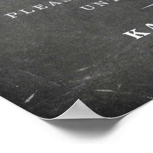 Rustikales Chalkboard Unplugged Zeremony Poster 2 (Ecke)