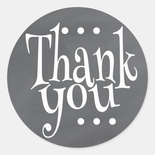 Rustikales Chalkboard Vielen Dank Siegel Runder Aufkleber (Vorderseite)