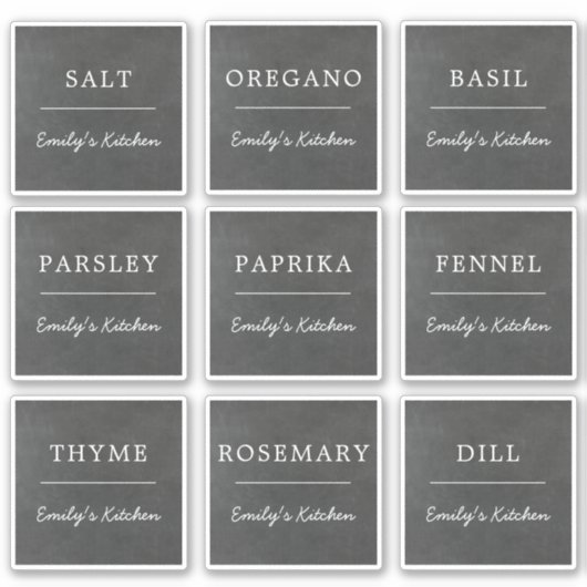 Rustikales Chalkboard Waterproof Kitchen Jar Label (Vorderseite)