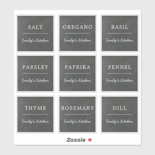 Rustikales Chalkboard Waterproof Kitchen Jar Label (Blatt)