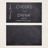 Rustikales Chalkboard WedgeDrink Voucher Ticket (Vorne & Hinten)