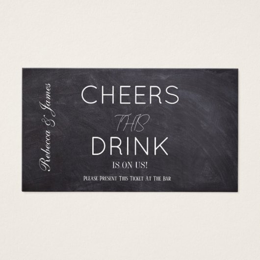Rustikales Chalkboard WedgeDrink Voucher Ticket (Vorderseite)
