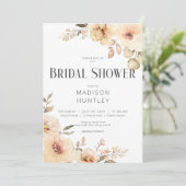 Rustikales Champagnercreme Brautparty Einladung (Stehend Vorderseite)