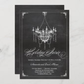 Rustikales Chandelier - Einladung - Chalkboard (Vorne/Hinten)