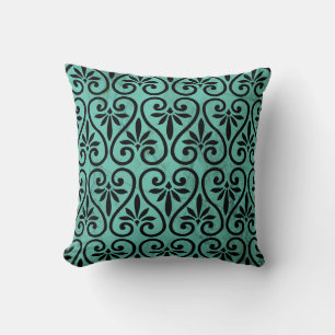 Rustikales Charm Aqua und Grunge mit blühenden Wir Kissen
