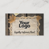 Rustikales Charm Burlap & Lace Barn Wood Begleitkarte (Rückseite)