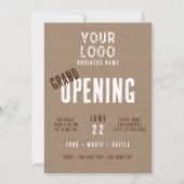 Rustikales Charm Business Logo Große Öffnung Einladung (Vorderseite)