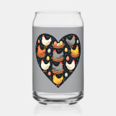 Rustikales Charm Cotattcore Farm Chicken Muster Dosenglas (Rückseite)