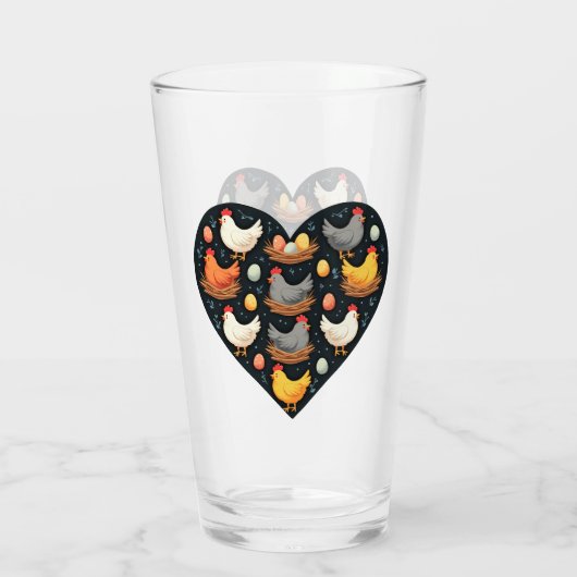 Rustikales Charm Cotattcore Farm Chicken Muster Glas (Rückseite)