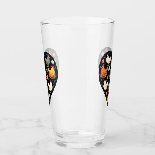 Rustikales Charm Cotattcore Farm Chicken Muster Glas (Rechts)