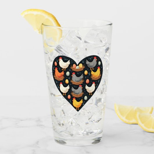 Rustikales Charm Cotattcore Farm Chicken Muster Glas (Vorderseite Ice)