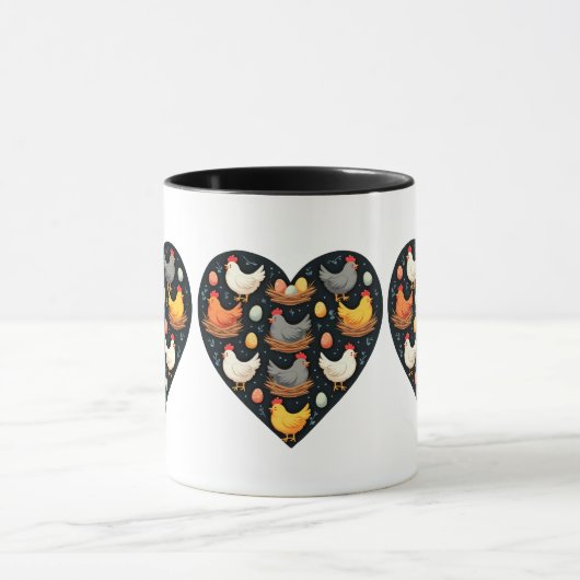 Rustikales Charm Cotattcore Farm Chicken Muster Tasse (Zentrum)