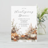 Rustikales Charm Erntedank Dinner Einladung (Stehend Vorderseite)