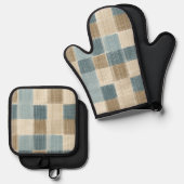 Rustikales Charm Oven Mitt and Pot Holder Set (Vorderseite/Rückseite)