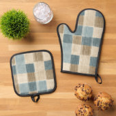 Rustikales Charm Oven Mitt and Pot Holder Set (Oben Unten)