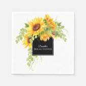 Rustikales Charm Sonnenblumen Brautparty Serviette (Vorderseite)