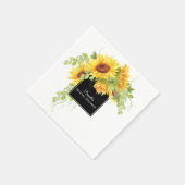 Rustikales Charm Sonnenblumen Brautparty Serviette (Ecke)