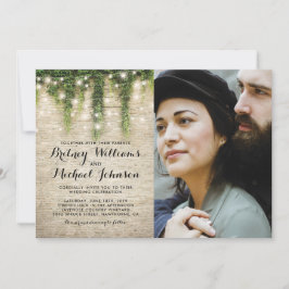 Rustikales Chateau Church Lights Foto Hochzeit Einladung