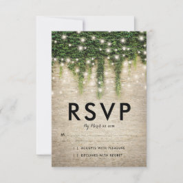 Rustikales Chateau Stone Church Lights Wedding RSV RSVP Karte