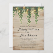 Rustikales Chateau Stone Kirche Lights Wedding Einladung (Vorderseite)