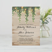 Rustikales Chateau Stone Kirche Lights Wedding Einladung (Stehend Vorderseite)