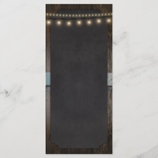 Rustikales Cheers & Biere 4x9 Drink Menu Menükarte (Rückseite)