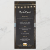 Rustikales Cheers & Biere 4x9 Drink Menu Menükarte (Vorderseite)