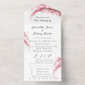 Rustikales Cherry Blossom Japanisch Pink Blume Sak All In One Einladung (Innen Boden)