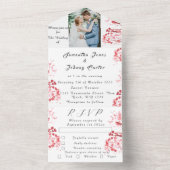 Rustikales Cherry Blossom Japanisch Pink Blume Sak All In One Einladung (Innen Boden)