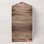 Rustikales Cherry Blossom japanische Blume Wood Sa All In One Einladung (Außenbereich)