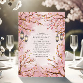 Rustikales Cherry Blossom Lantern Wedding Einladung