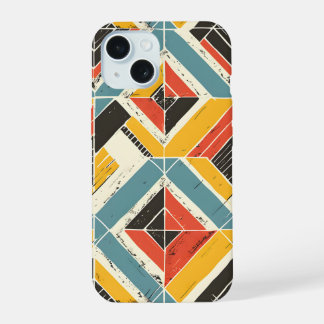 Rustikales Chevron-Mosaik iPhone 15 Hülle