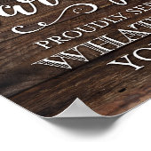 Rustikales Chic BAR OPEN Party signieren Print Poster (Ecke)