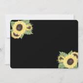 Rustikales Chic Black, Sonnenblumen Save the Date (Rückseite)